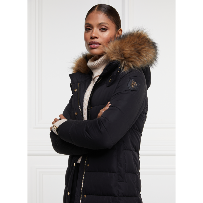 Holland Cooper Stoneleigh Longline Coat - Black-4